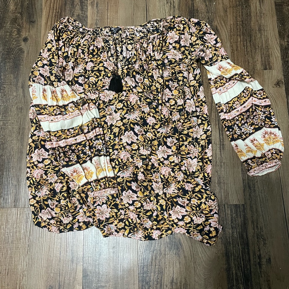 Billabong Floral Front Tie Top